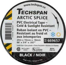 Techspan 669657 - TAPE PVC COLD-WEATHER ELEC BLACK 20M(66FT)