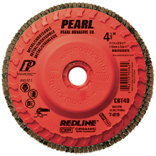 Pearl Abrasive Co. MAX504CBTQ - 5 x 5/8-11 Redline™ CBT™ Maxidisc™ Trim Flap Discs, T-29, CBT40