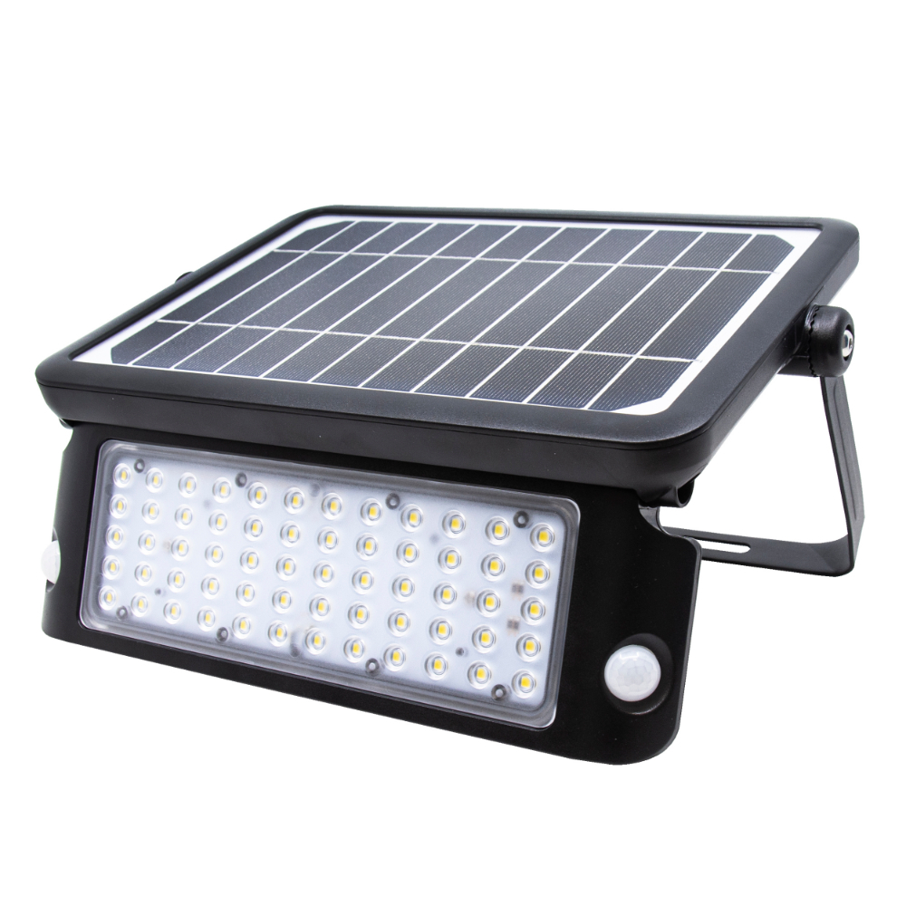 LED Solar Security Floodlight 10W with Dual PIR Sensors Black