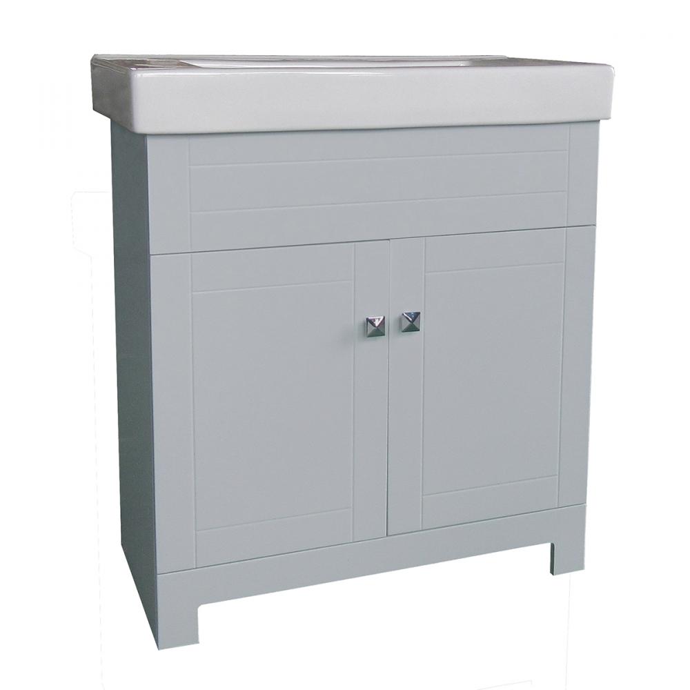 Vanity and Ceramic Top 2-Door 30x15.5x31.5in Grey