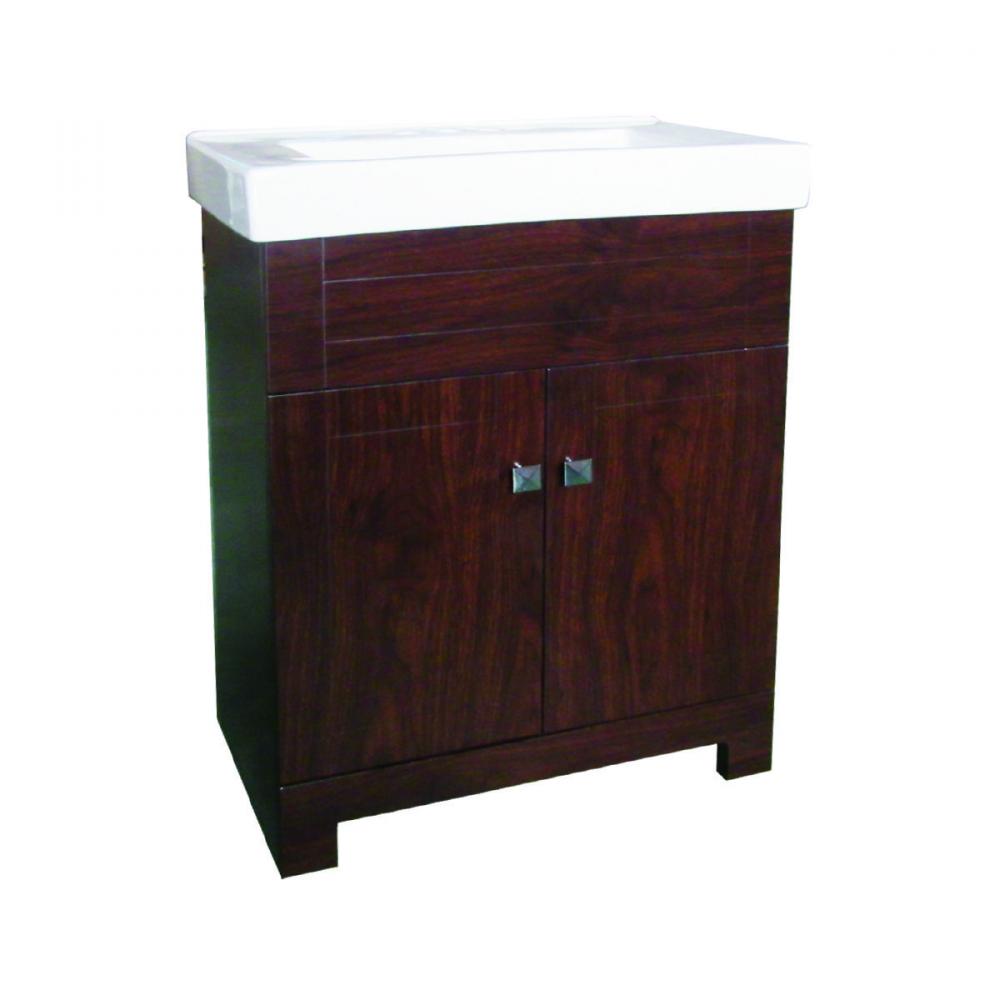 Vanity and Ceramic Top 2-Door 30x15.5x31.5in  Brown