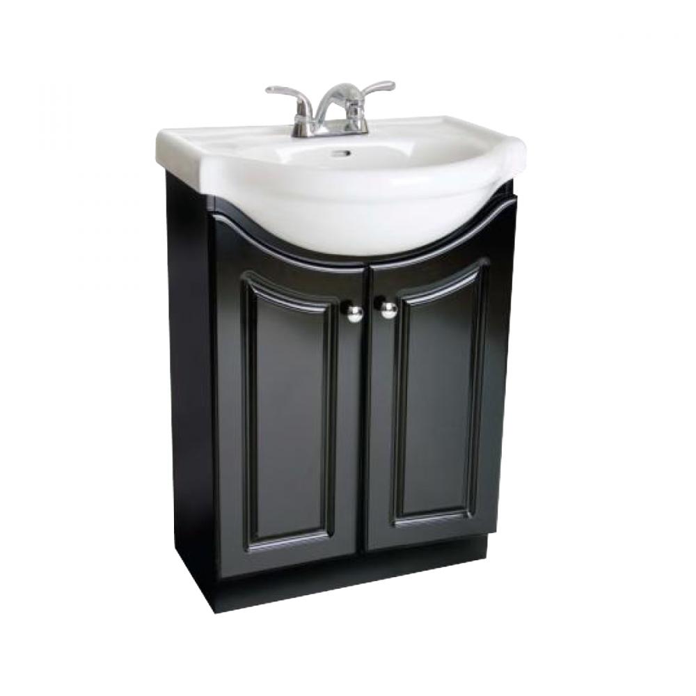 Vanity with White Ceramic Top 2-Door 22ix19x33.5&#34; Espresso (Assembled)