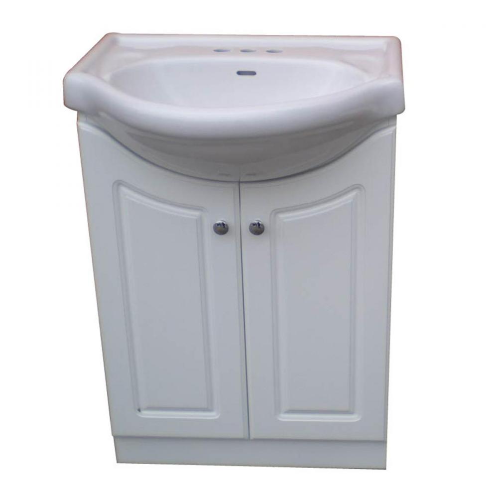 Vanity with White Ceramic Top 2-Door 24x19x33.5&#34; White (Assembled)