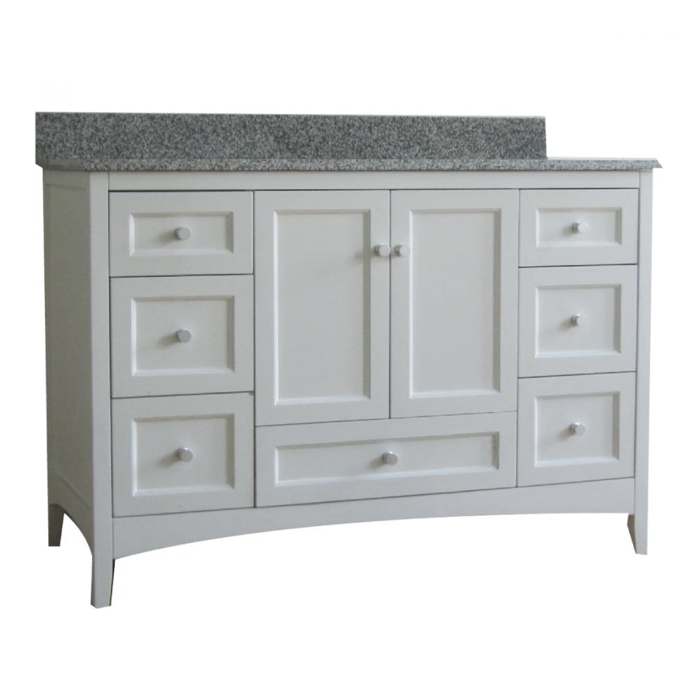 Vanity with Granite Top 2-Door/6-Drawer 48ix22x38&#34;  Beige