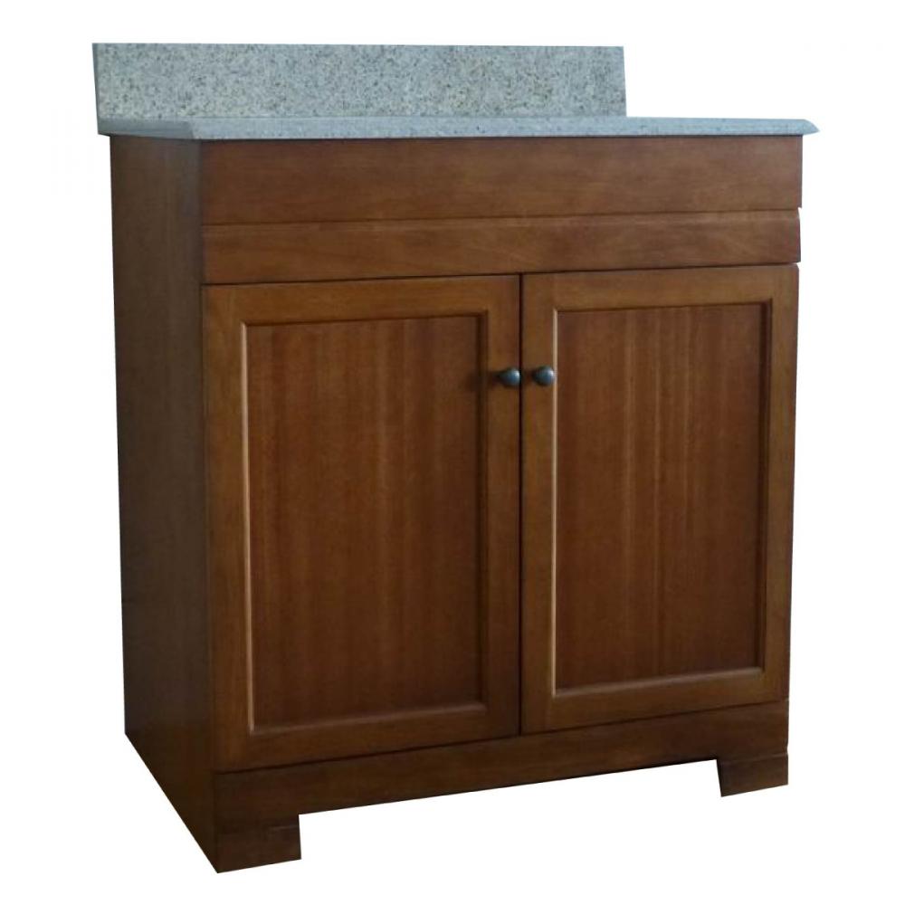 Vanity with Granite Top 2-Door 30x22x38&#34; Grey