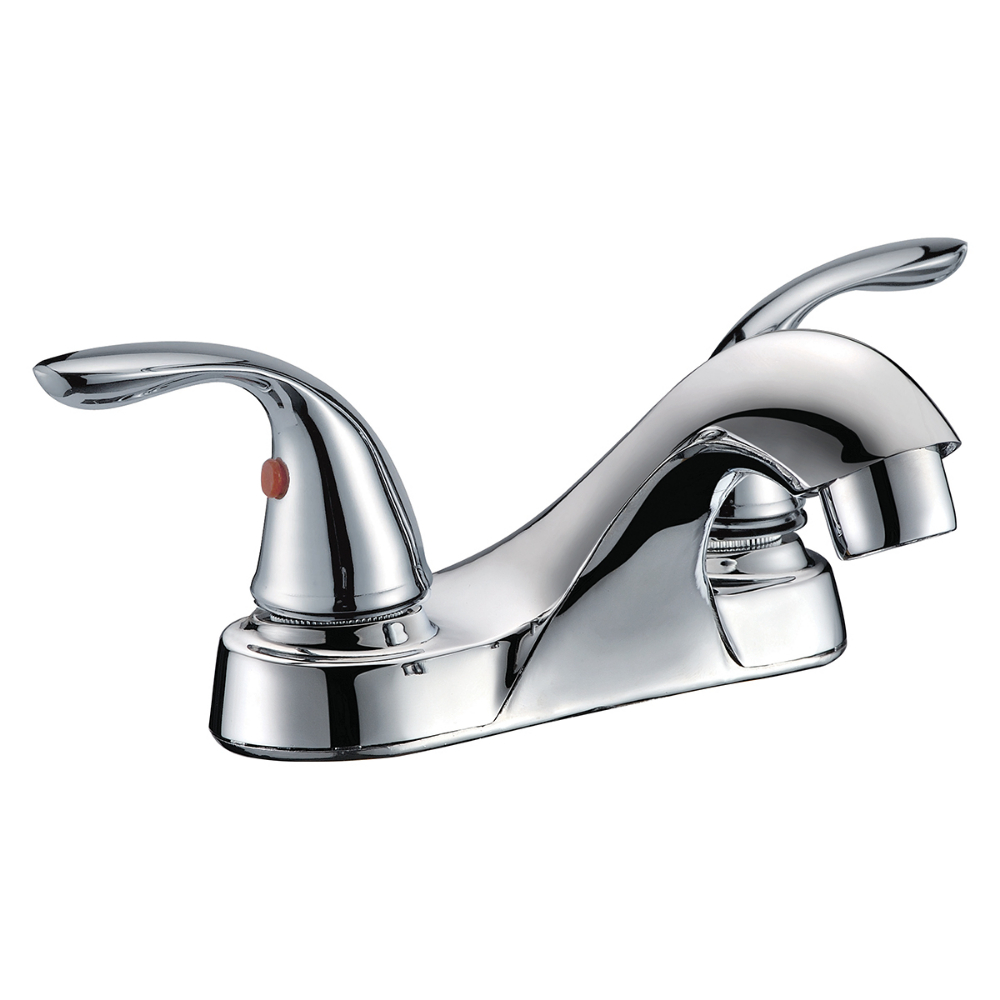 Low Arc Bathroom Faucet 2-Handle Chrome Plated