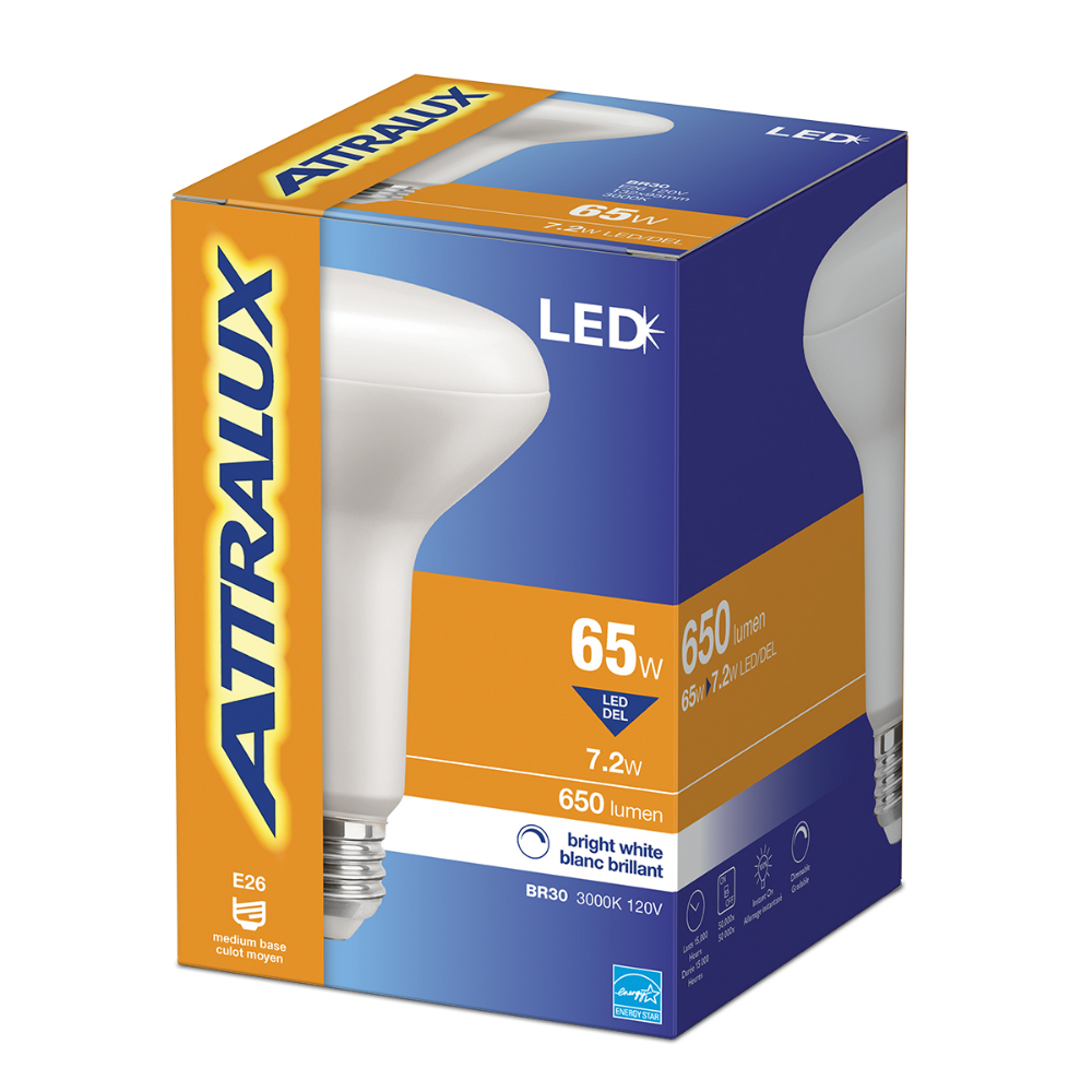 Attralux Bulb BR30 Flood LED Dimmable 7.2W Bright White