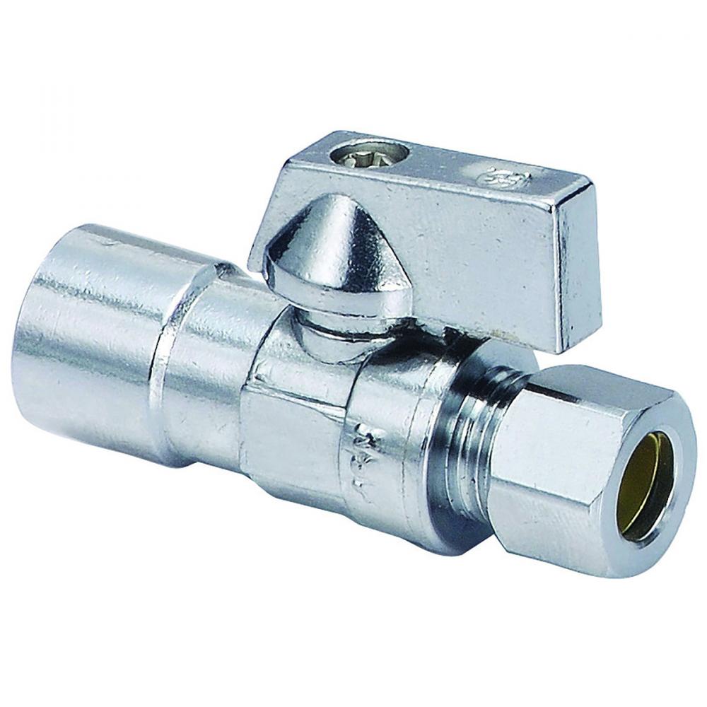 Quarter Turn Angle Straight Stop Valve 1/2in Solder x 3/8in OD Comp Lead Free