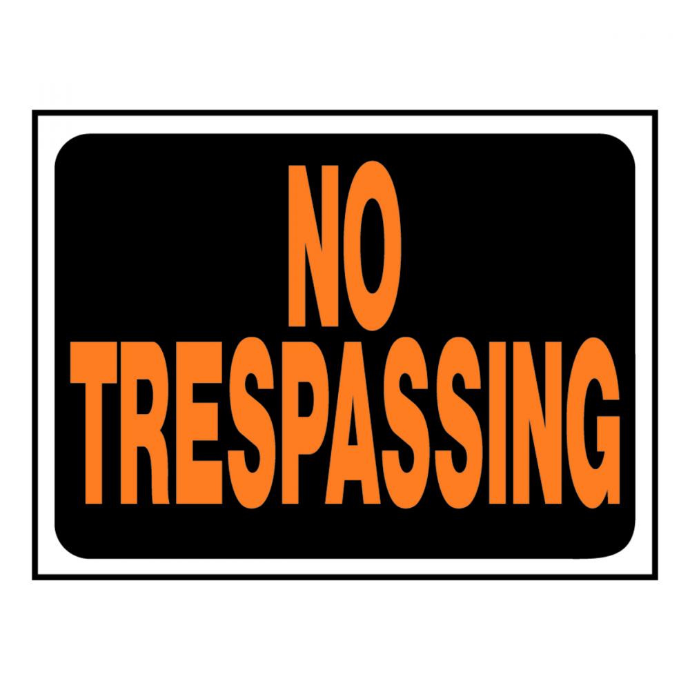 10pk Sign No Trespassing 8.5in x 12in