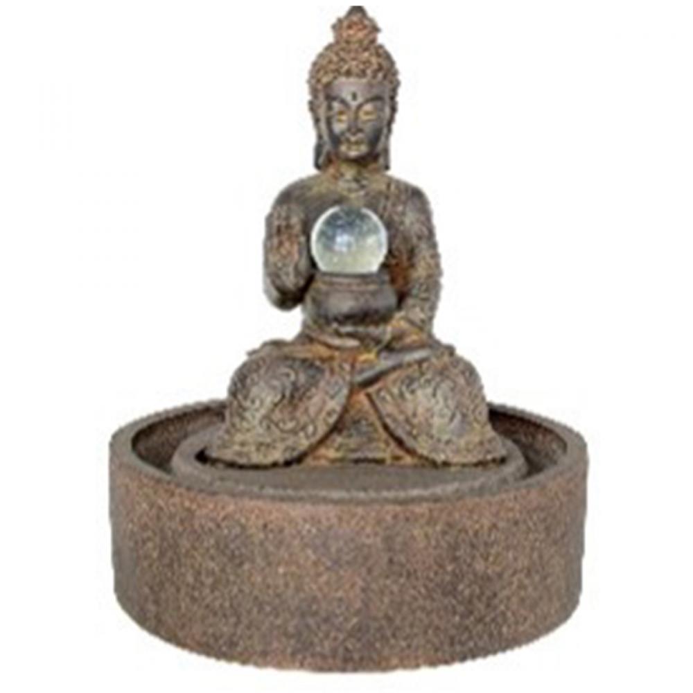 Outdoor Buddha Water Fountain with Lights 23in