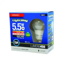 Toolway 140411 - Bulb A19 LED Dimmable 5.5W Daylight 2pk