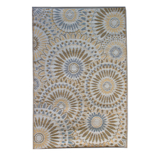 Toolway 184471 - Outdoor Plastic Patio Rug Kaleidoscope 5 x 7ft Beige/Blue