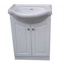 Toolway 188001A - Vanity with White Ceramic Top 2-Door 24x19x33.5" White (Assembled)