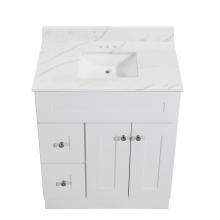 Toolway 188406 - Newport Vanity Marble Top 2-Door/2-Drwr 30in x 21in White