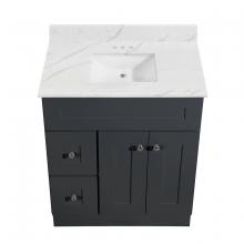 Toolway 188408 - Newport Vanity Marble Top 2-Door/2-Drwr 30in x 21in Dk Gry