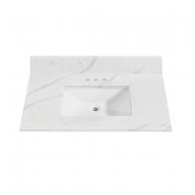 Toolway 188418 - Eng. Marble Top Rectangle Undermount Sink 25in x 22in Wht/Gry