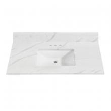 Toolway 188419 - Eng. Marble Top Rectangle Undermount Sink 31in x 22in Wht/Gry