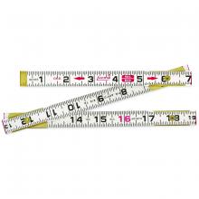 Toolway 80026558 - Double Sided Folding Ruler 6ft (2m) Wood White - Metric