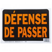 Toolway 87003030 - 10pk Sign Defense De Passer 8.5in x 12in