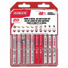 Diablo DJT20S - Jig Saw Blade Set for Wood, Metal and Plastics (20-Piece)