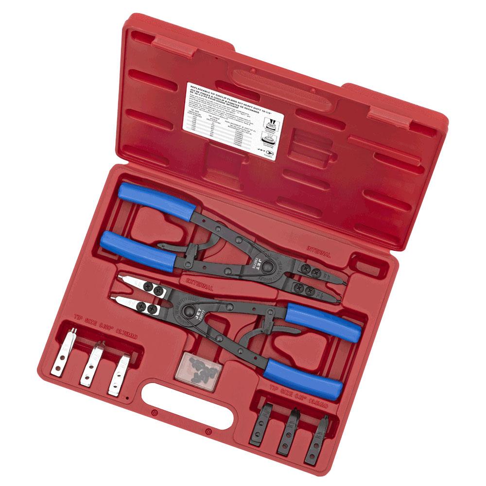 Heavy Duty Ratcheting Snap Ring Plier Set