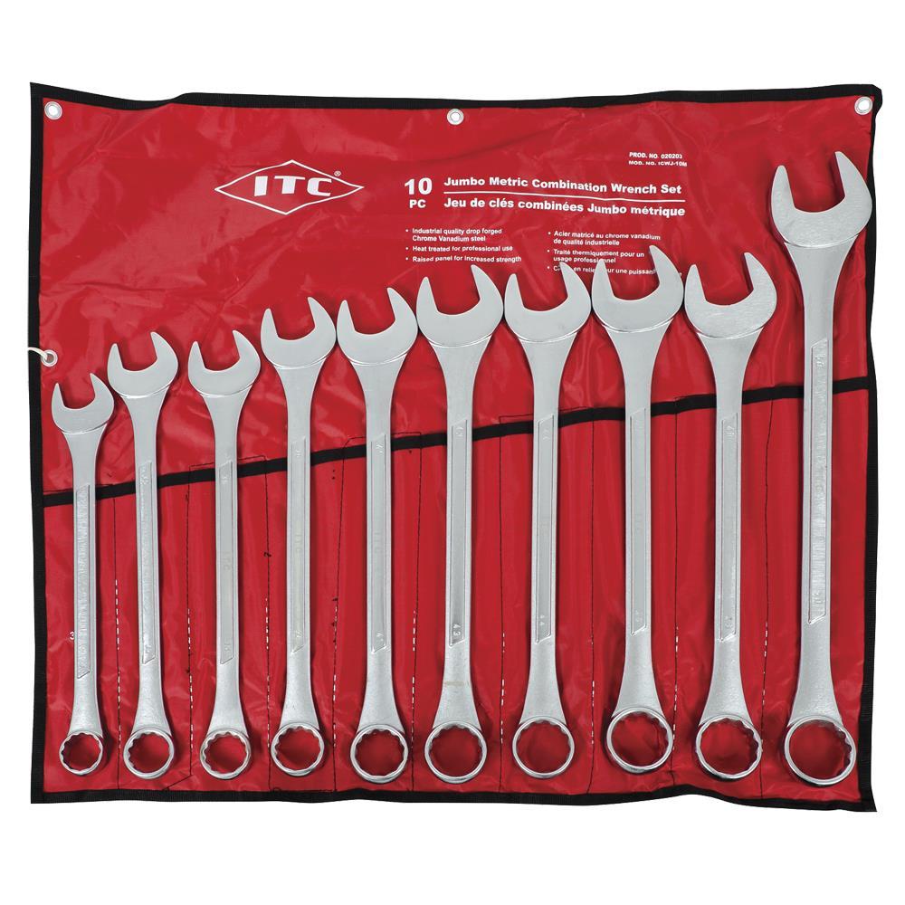 10 PC Jumbo Metric Combination Wrench Set