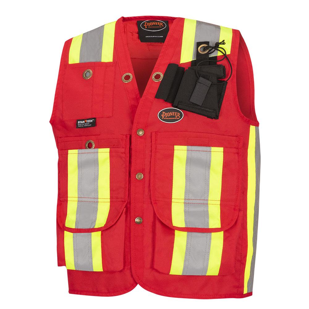 Surveyor&#39;s Safety Vests - 600 Denier Polyurethane Coated Oxford Polyester