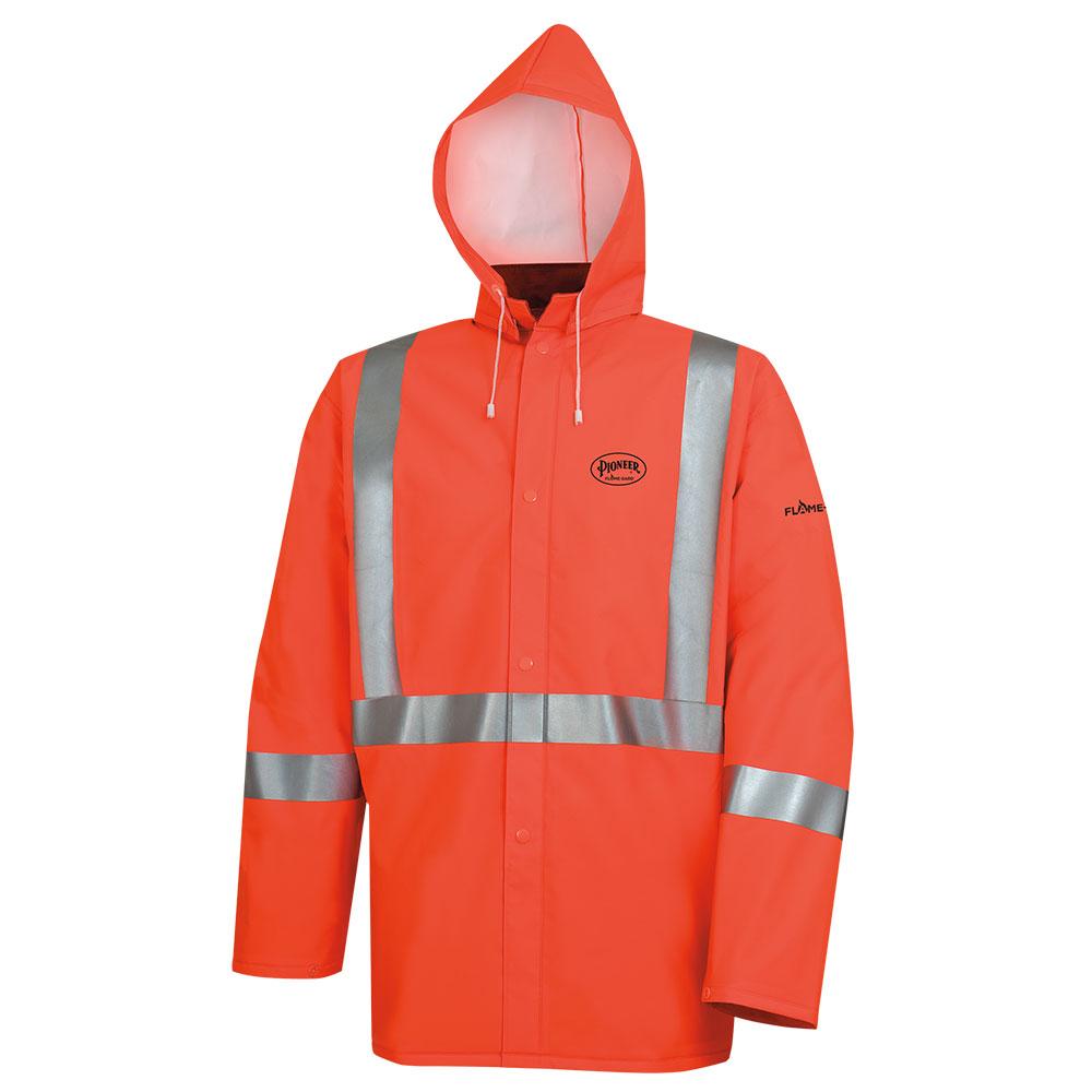 Hi-Vis Flame-Resistant Waterproof Rain Jackets