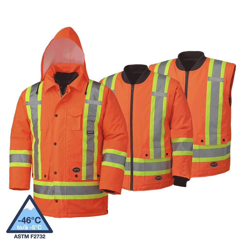 Hi-Vis Waterproof 7-in-1 Safety Parkas