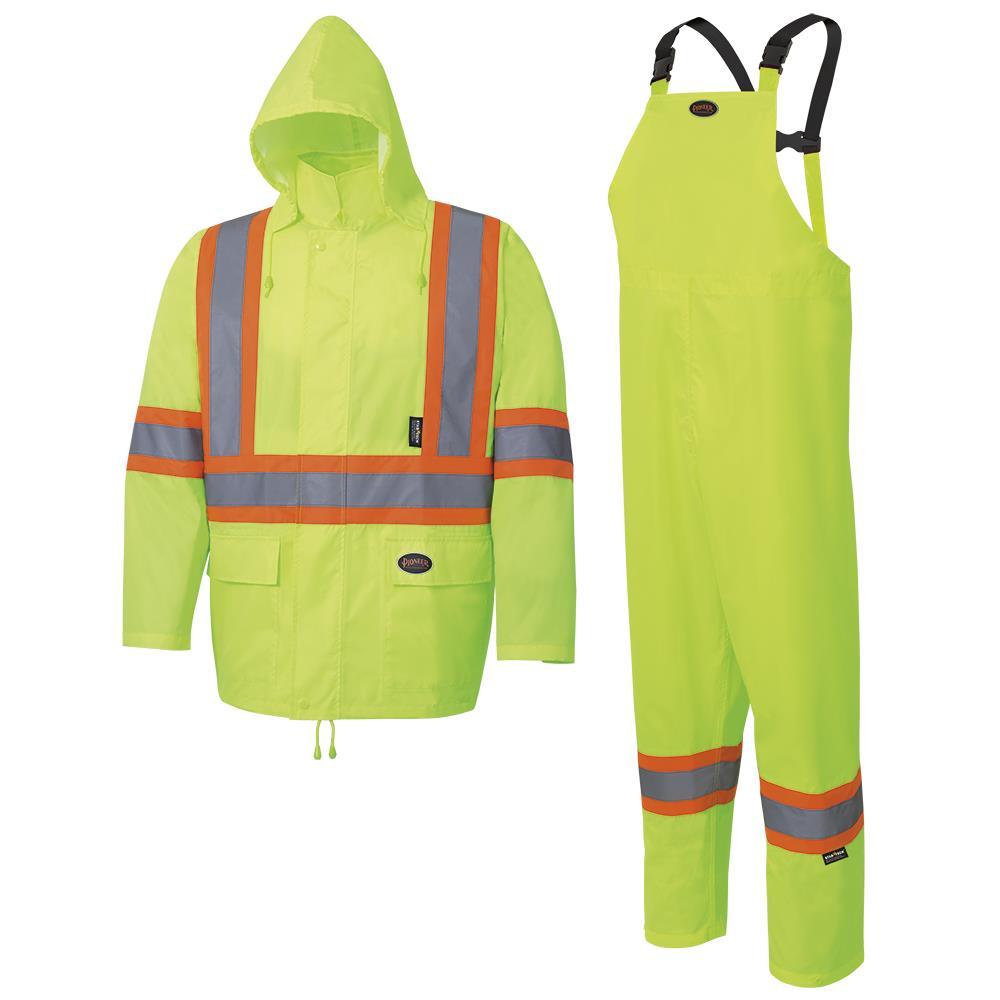 Hi-Vis Rainsuits - 150D Oxford Poly/Pu