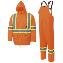 Pioneer V1080350-M - Hi-Vis Rainsuits - 150D Oxford Poly/Pu