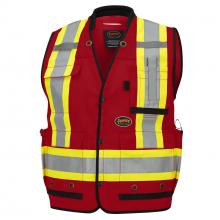 Pioneer V1012010-L - Hi-Vis Surveyor Vest - Anti-Microbial - Mesh Back - Red - L