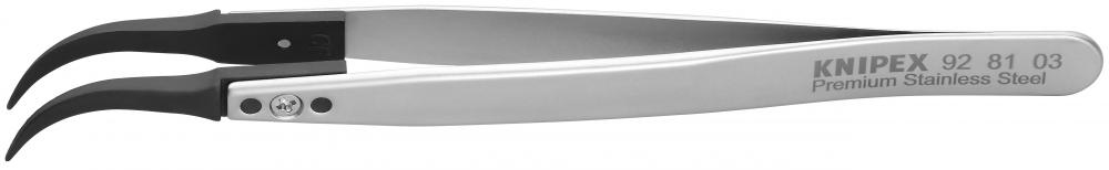 5 1/4" Premium Stainless Steel Gripping Tweezers-60°Angled-Pointed Tips