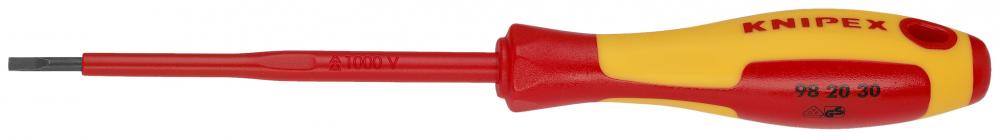 Slotted Screwdriver, 4"-1000V Insulated, 7/64" tip