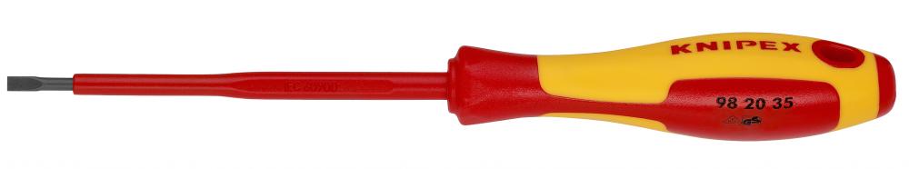 Slotted Screwdriver, 4"-1000V Insulated, 1/8" tip