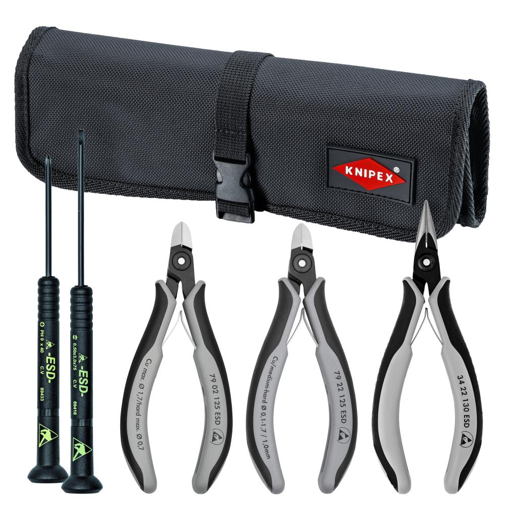 5 Pc Electronics Tool Set in a Tool Roll