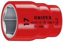 Knipex Tools 98 47 17 - Hex Socket, 1/2" Drive-1000V Insulated, 17 mm