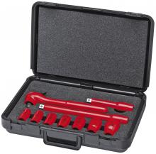 Knipex Tools 98 99 11 S5 - 10 Pc Socket Set, 1/2" Drive, SAE-1000V Insulated