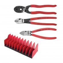 Knipex Tools 9K 00 80 137 US - 3 Pc Cutting Pliers Set with 10 Pc Tool Holder